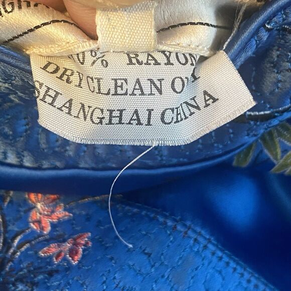 Peony Brand Shanghai China Reversible Satin Jacket Women’s Size 38 Red Blue - Picture 6 of 15